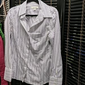 Banana Republic white purple striped buttondown 10
